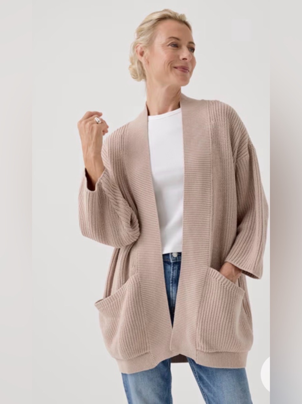 PACT Organic Cotton Luxe Knit Open Coatigan Size Medium/Large